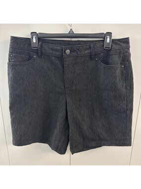 Simply Vera Vera Wang Black Textured Floral Patterned Women's Shorts size 10
